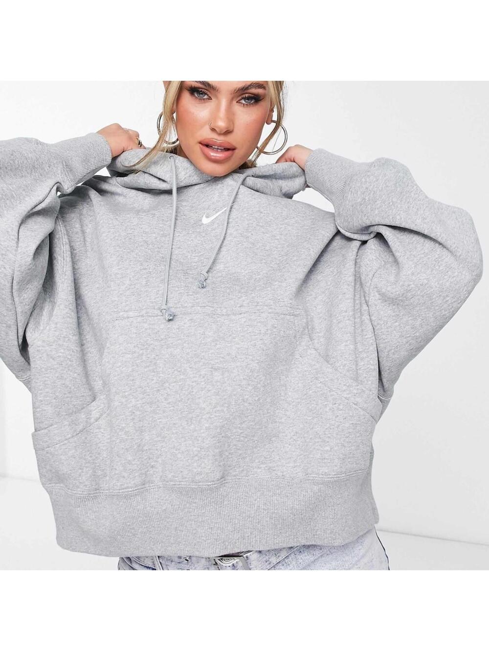 Nike Phoenix Fleece super oversized hoodie in gray